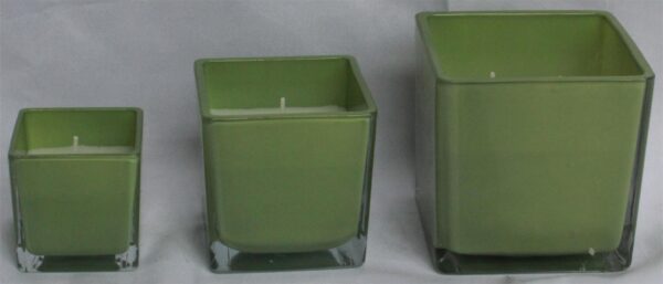Wax filled Glass - CONTAINER rectengular FL152 / FL153 / FL154 / JADE finish