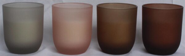 Wax filled Glass - CONTAINER shape FL263 / FROSTED finish