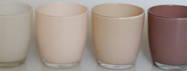 Glass - OVAL shape FL267 OPAQUE finish - NEW - AMBIENT MOCHA-MOUSSE color range